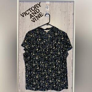 Counterparts Black and Yellow Floral Top